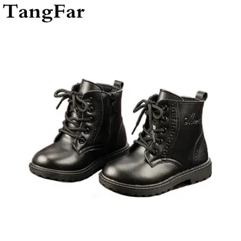 

Spring Boys Girls Korean Boots Genuine Leather Wear Resistant Children Short Botas Waterproof Kids Cute Sneaker Shoe