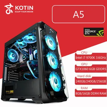 

Kotin Desktop Computer Intel Core i7 9700K 3.6GHz Z390 GTX 1060 6GB DDR5 GPU 8GB/16GB DDR4 RAM Water Cooler RGB Light High End