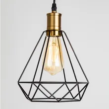 ZhaoKe современный промышленный винтажный подвесной светильник в клетку железная Алмазная Пирамида кованая комнатная потолочная лампа подходит для ламп E27