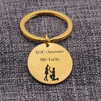 

Awesome Lucky Lovers Keychain Pendant Jewelry Bag Charm Stainless Steel Wedding Keepsake Valentine Anniversary Keyrings Gifts