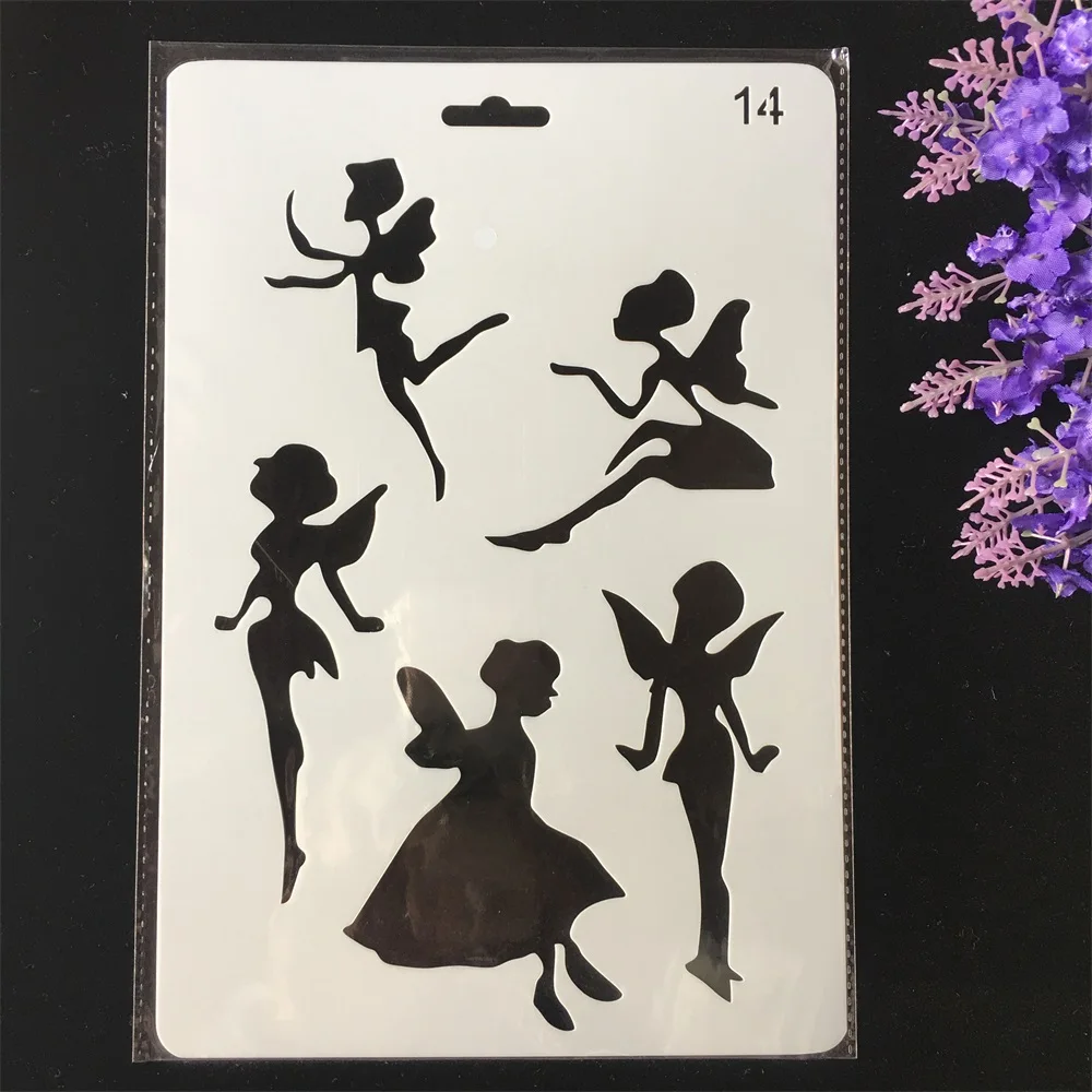 Hot 26cm Fairy Girl DIY Craft Layering Stencils Painting Scrapbooking Stamping Embossing Album Paper Card Template | Дом и сад