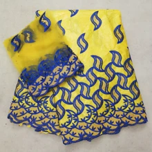 Базен riche getzner желтая кружевная ткань tissu africain dentelle bazin riche ткань для платья из жаккардовой парчи 7 ярдов/лот