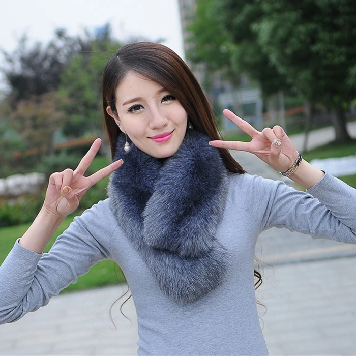

Super soft unisex fox fur rabbit fur ring scarf collars raccoon fur scarf faux fur collar