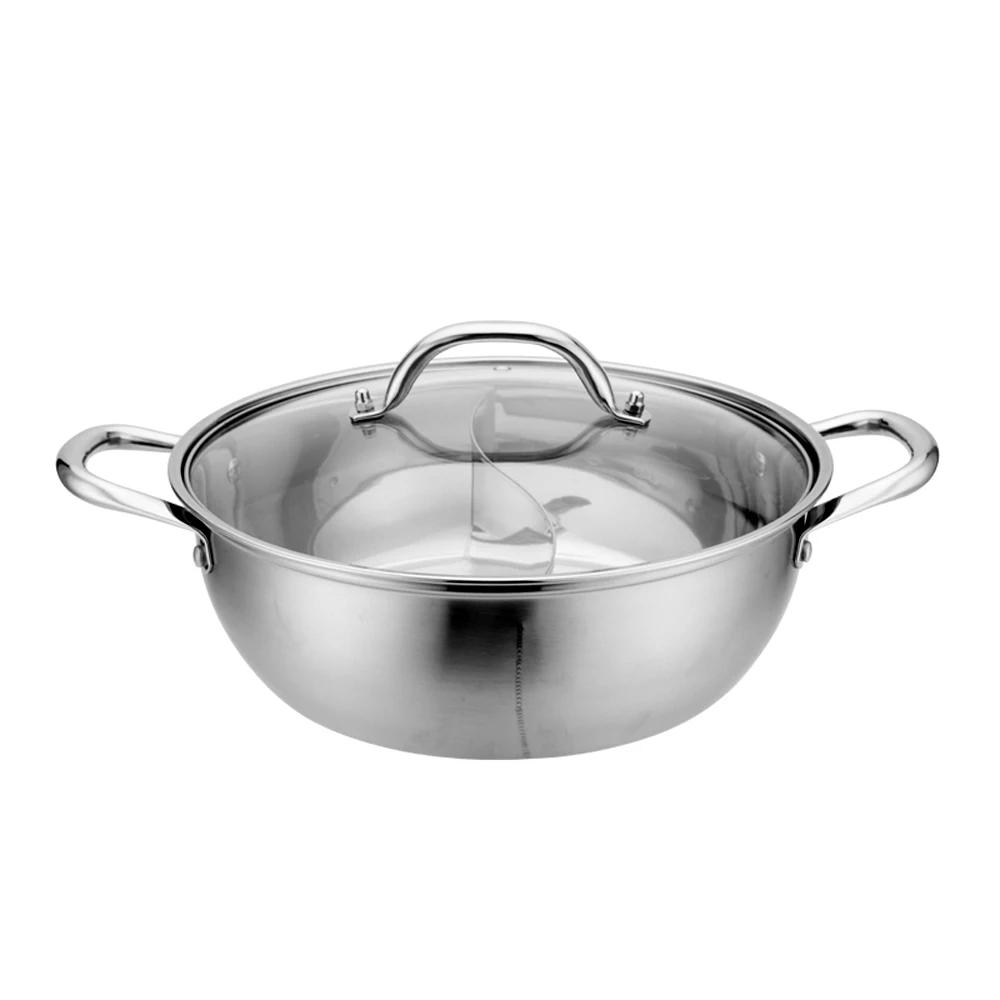 28 cm Hot Pot Twin Divided Stainless Steel Cookware Induction Little