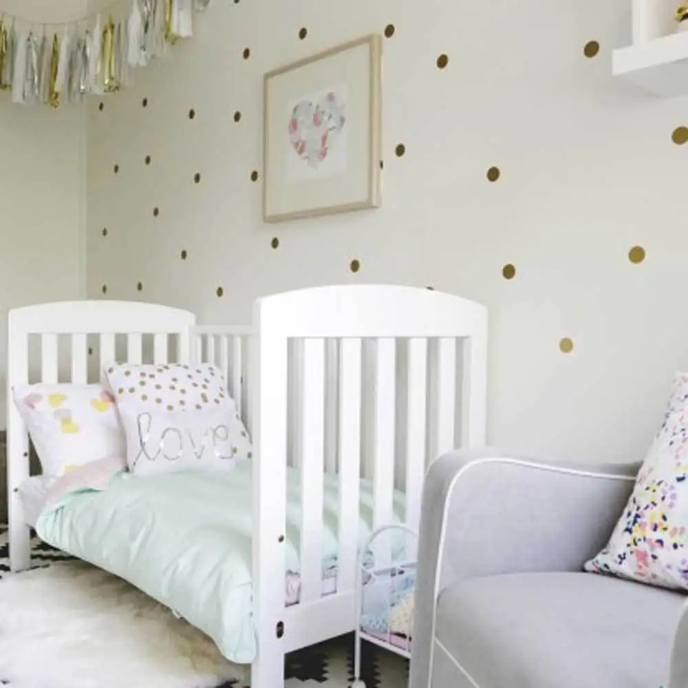Gold Polka Dots Wall Sticker Baby Nursery Stickers Kids ...