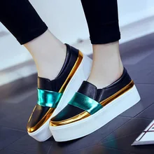 2017 Spring Fall Fashion Flat Women’s Loafers Shoes Platform Spell Color Single Shoes For Female Comfort Shoes Black White XP35