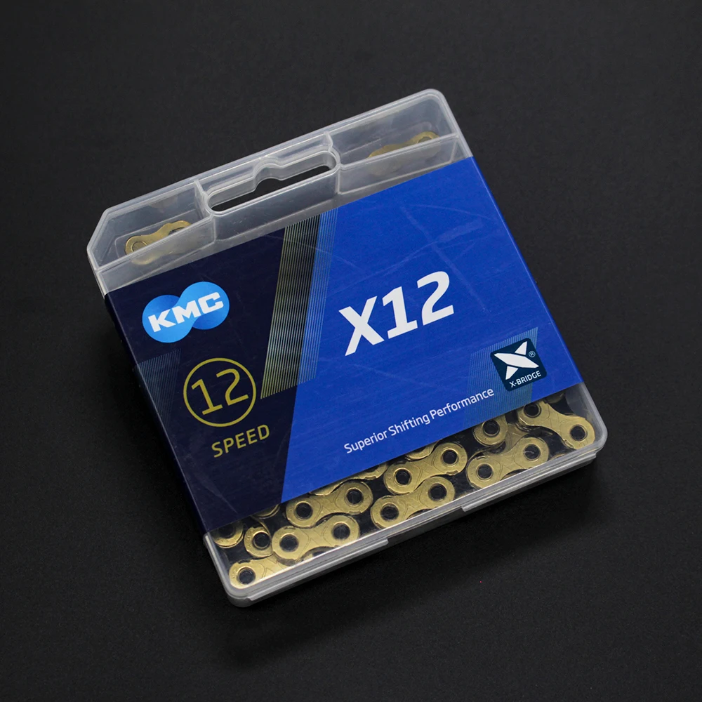 Top KMC X12 12 Speed 126L MTB Mountain Bike Bicycle Chain 12s Golden Chain with Magic Link for Bicycle Parts with Original box 5