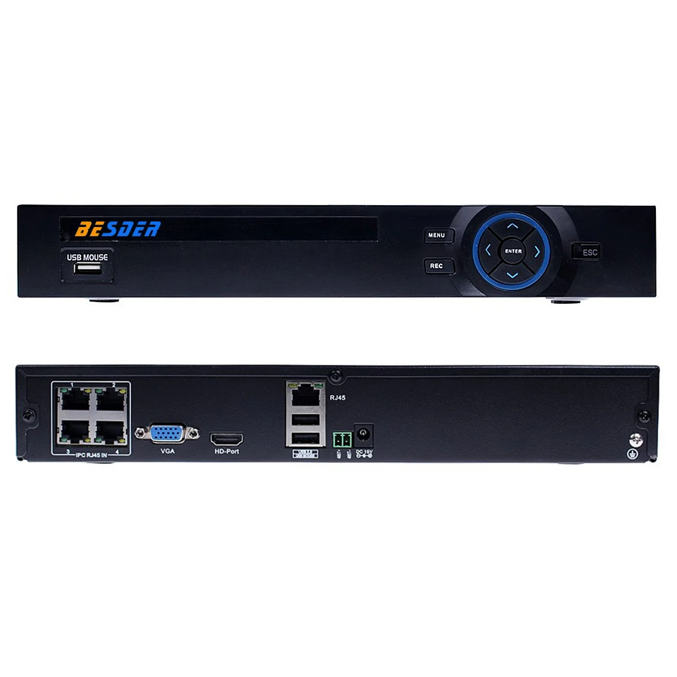 BESDER POE48V 1080p 4CH PoE переключатель обнаружения движения XMEYE бесплатное приложение 2 SATA