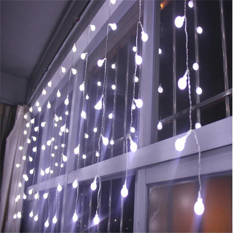 

Connector 4M x 0.4M/0.6M led curtain icicle string lights led fairy lights Christmas lamps Ball Lights Xmas Wedding Party