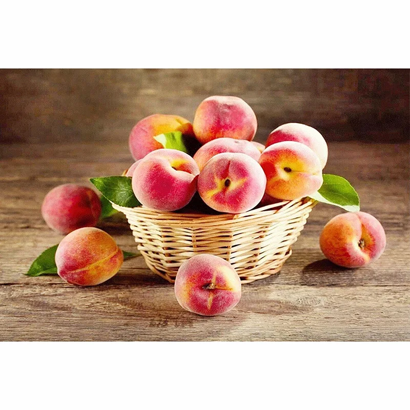 

Diy Diamond Painting Cross Stitch Peach Fruit Needlework Diamond Embroidery Full Square Diamond Mosaic Stickers Unframed ZX2372