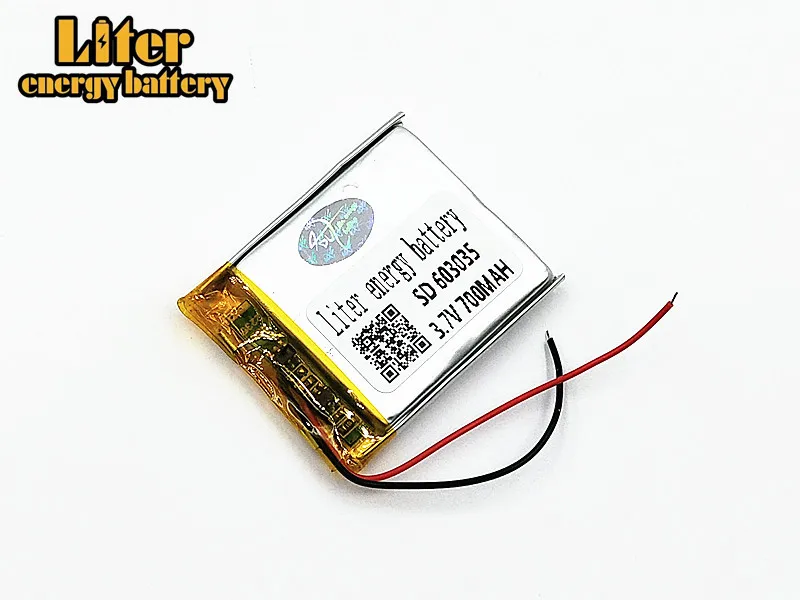 603035 polymer lithium battery 3.7v 700mAh Li-ion Rechargeable Battery With PCB For MP3 MP4 GPS DVD Speaker Smart Home Device |
