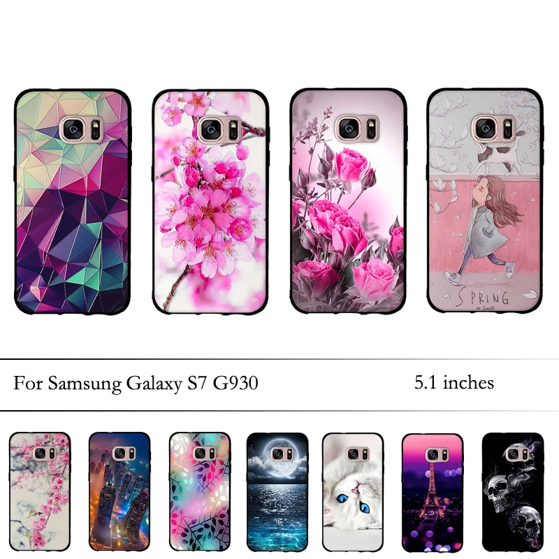 3D рельефный чехол для samsung Galaxy S7 G930 G930F G930W8 Мягкий ТПУ силиконовый Fundas | Мобильные