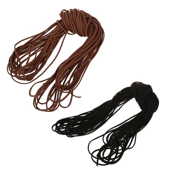 

2 PCS 16.65 - 18.655 M 2 Mm Brown & Black Leather Strap Leather Thong Flat DIY