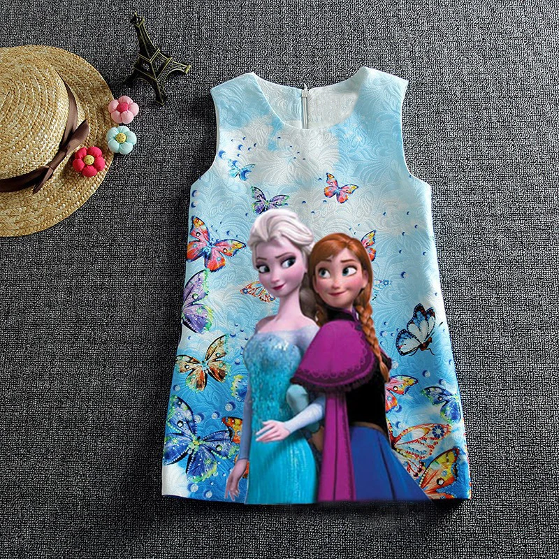 Платье «Эльза» для девочек; летние платья с бабочками, Анной и Эльзой; праздничное платье принцессы; одежда; платье «Эльза»; Детский костюм для девочек; одежда