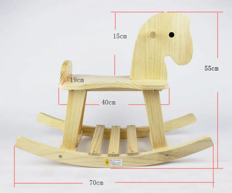 Детское деревянное кресло-качалка с лошадью, От 3 до 5 лет, гладкая и безволосая игрушка из сосны, любимая детская игрушка