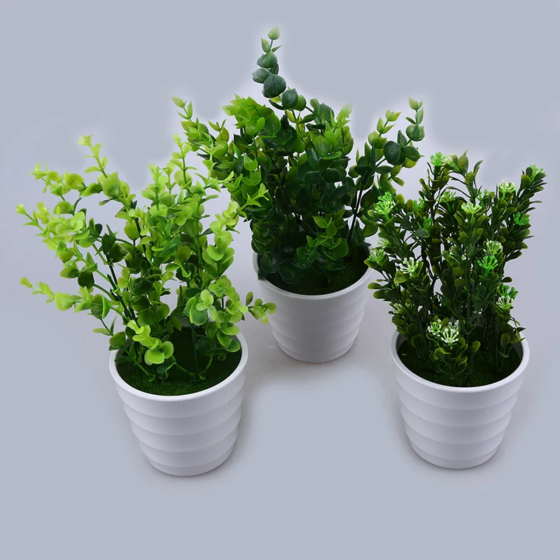 WHISM имитация бонсай декоративные искусственные цветы поддельные зеленая трава растения горшок украшения ванная комната магазин стол Декор