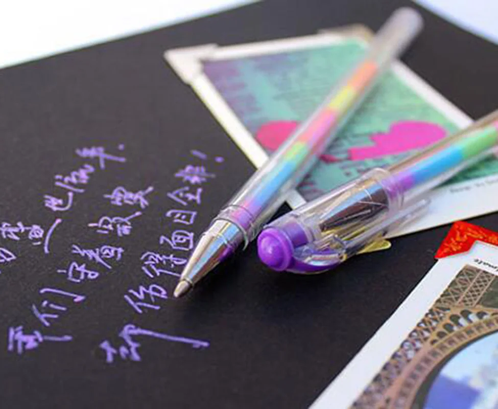 

5pcs/ lot 6 In 1 Colored Rainbow Gel Pen, Kids Drawing Rainbow Pen