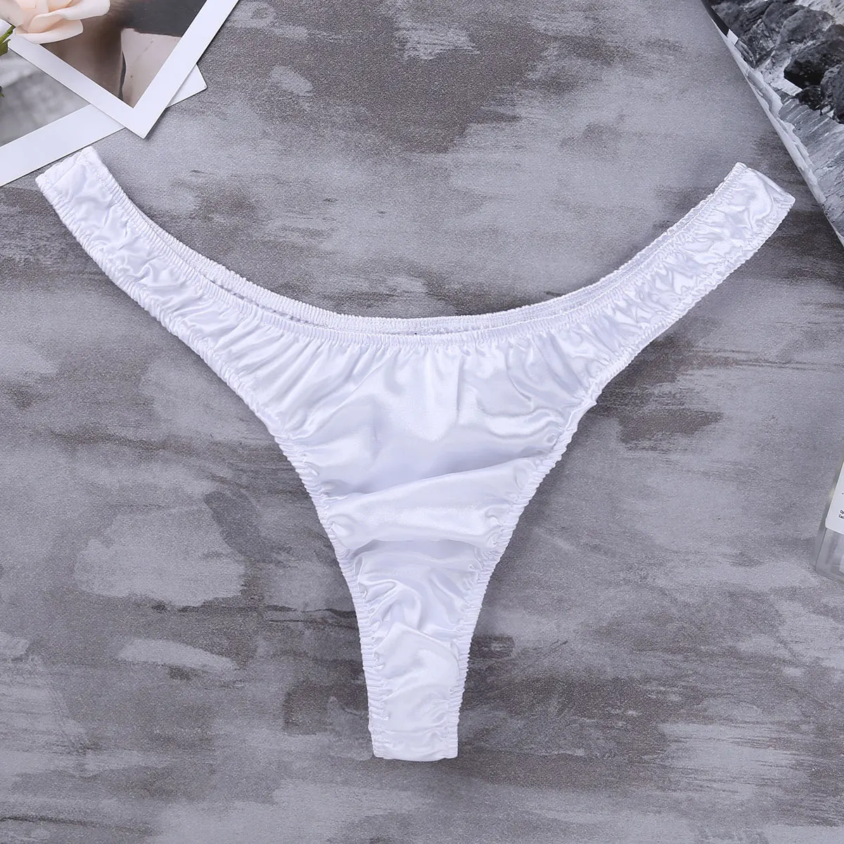 Hot Sale Sexy Gay men's Lingerie Soft Shiny Satin Bikini thongs sissy Underwear Underpants Panties for Lingerie Night