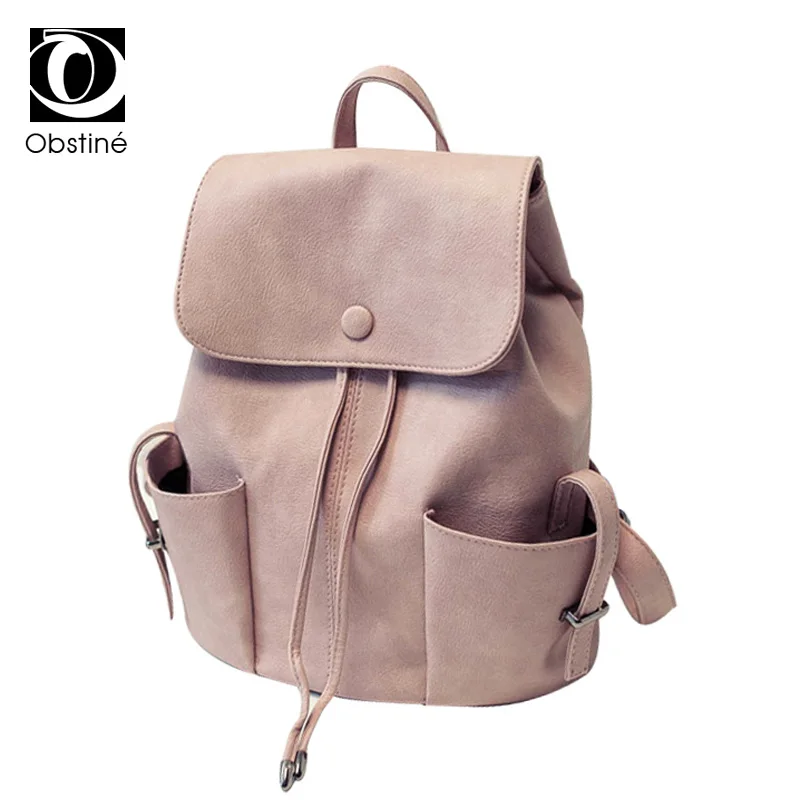 2017 pink backpacks for school teenagers girls pu leather backpack women fashion preppy style shoulder bag