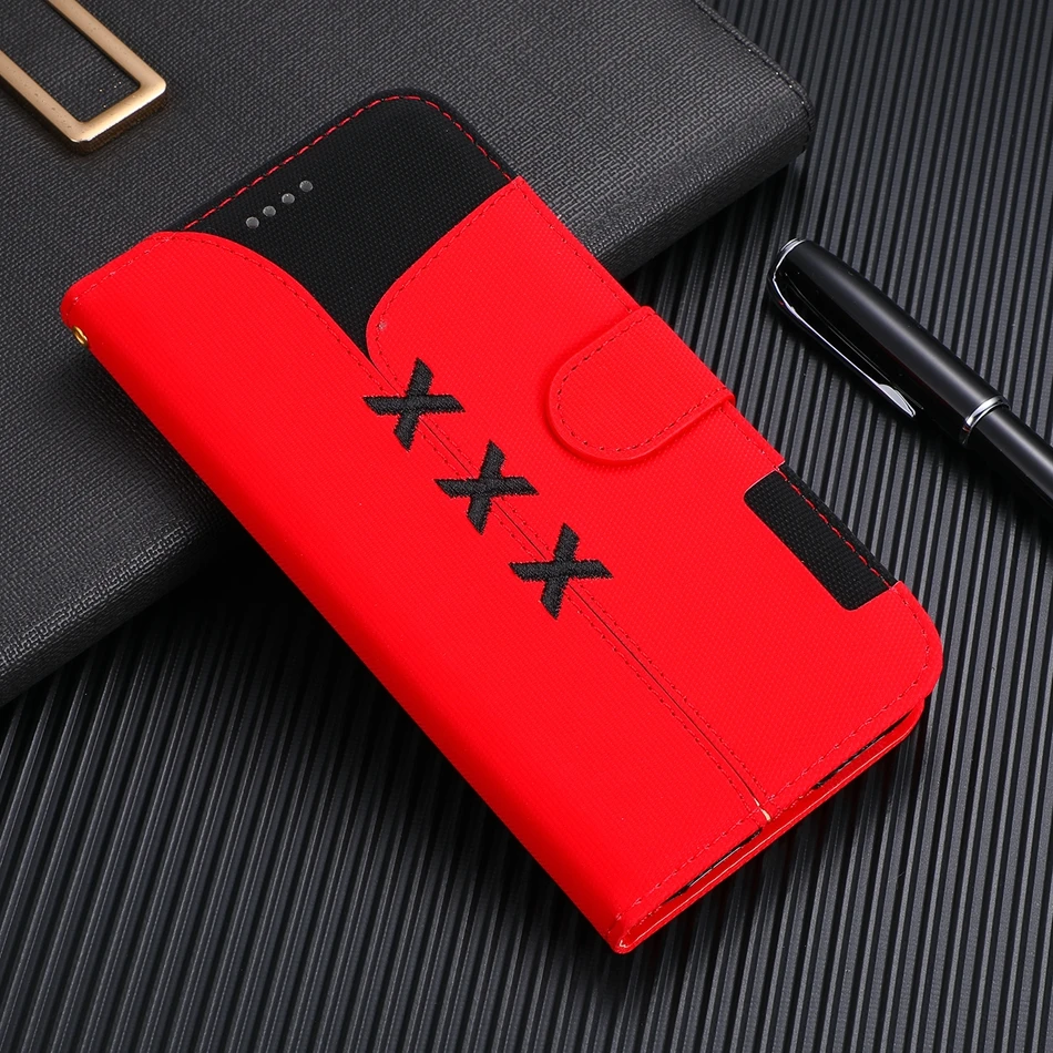 

Woven for Huawei mate 20 lite Pro Coque Embroidery Color collision Unique Flip Clip stand shell maimang7 enjoy7S Phone Case