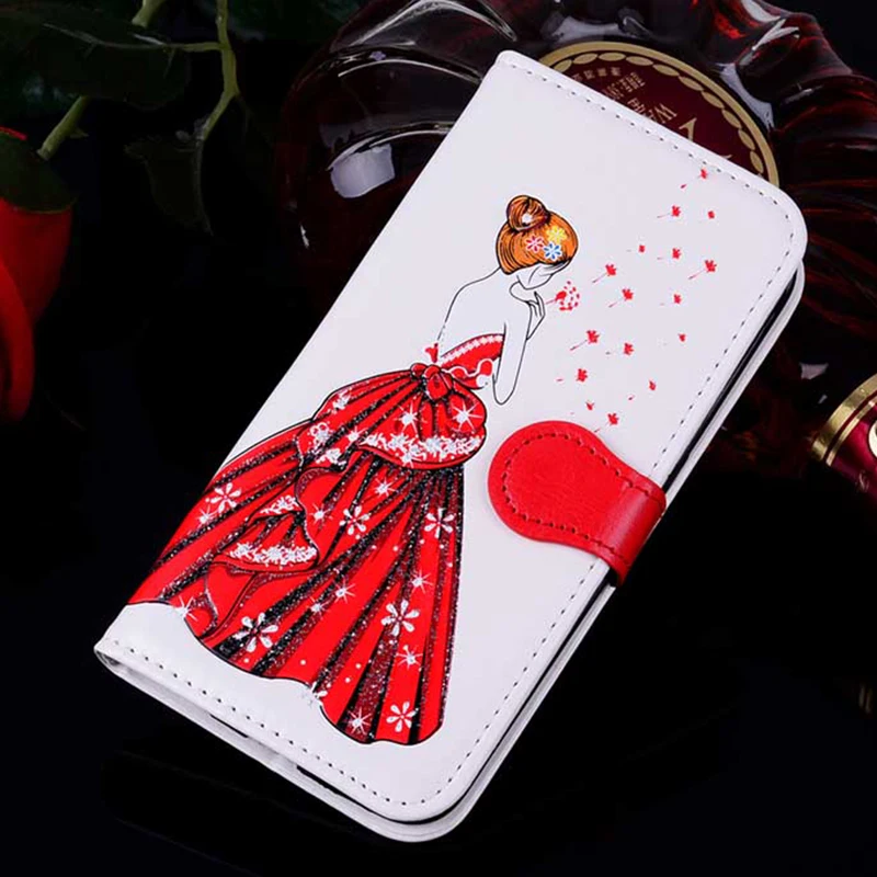 Роскошный чехол для Xiaomi Redmi 4X милое платье девочек кожаный кошелек флип Xiomi Redmi4x