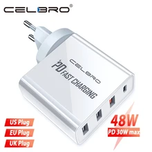 48 Вт Быстрая зарядка PD 3,0 USB зарядное устройство быстрое зарядное устройство для samsung S10 Note10 Plus Iphone 11 Pro Max Phone Cargador Usb зарядное устройство s