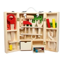 Дом деревянный пазл, детская игрушка Toolbox сервис модель ящика для инструментов ящик с инструментами Прямая