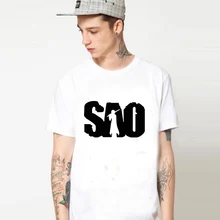 Hot Sale Anime Sword Art T Shirts Famous Stretch Cotton Short Sleeves Round Neck SAO T-shirts Men Top Tees Shirts Clothing