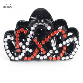 

Women Ladies Large Hair Claw Rhinestone Crystals Hair Clip Butterfly Clamps Crab Accessories