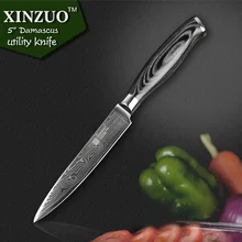 Xinzuo 5 “messer 5-zoll-universalmesser 73 schichten japanischen damaskus küchenmesser sharp mehrzweck cutter messer holzgriff freies verschiffen