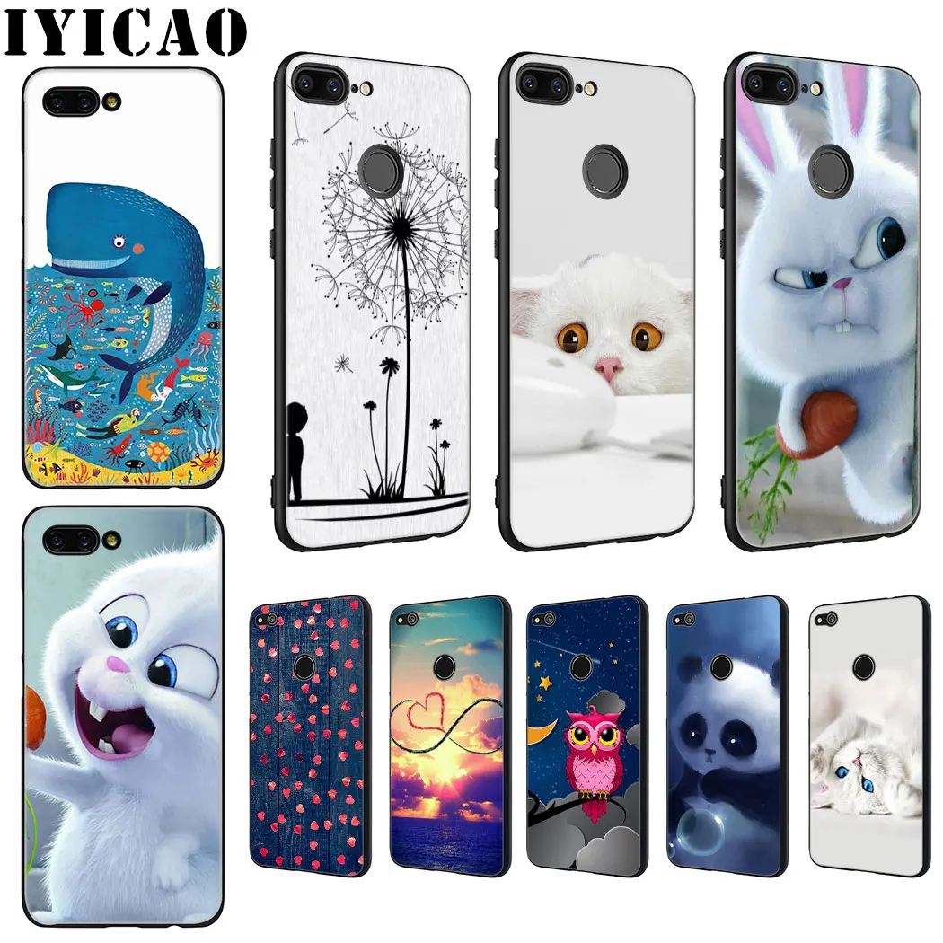 IYICAO Lovely refined rabbit Cat Soft Phone Case for Huawei Honor 6A 7A 9X 20 Pro 7C 7X 8 9 10 Lite 8X 8C Note View |