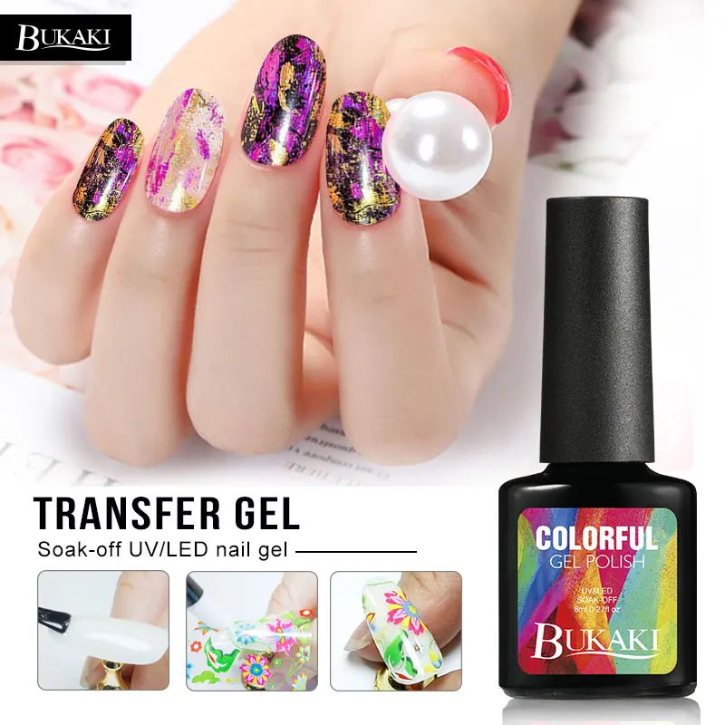 

BUKAKI Nail Foils Nail Glue Nail Art Nature Transfer Sticker UV Gel Nail Polish Clear Adhesive French Manicure Tools