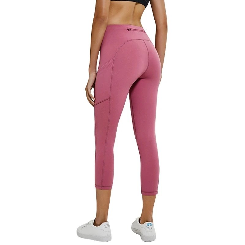 

Women's Capri Length Super Soft Tummy Control Mesh Push Up Power Flex Pro Performance Leggings with Pockets