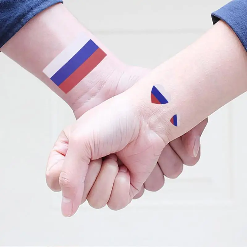 Национальный флаг одноразовые татуировки стикер водонепроницаемый Россия Футбол Спорт Лицо Руки тела DIY искусство татуировки стикер s