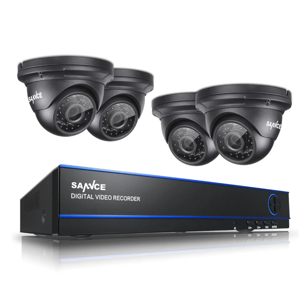 SANNCE 8CH CCTV System 2.0MP 1080P AHD DVR 4PCS Outdoor Night Vision Weatherproof Security Camera Video Surveillance Kits