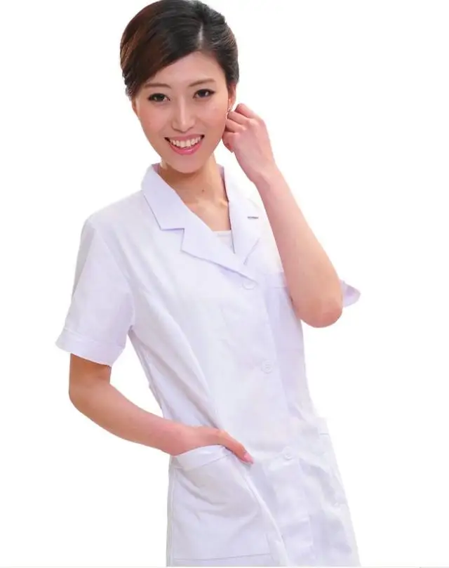 Medical White Coat Clothing Physician Services Uniform Nurse Clothing Long-sleeve Polyester Protect Cloth