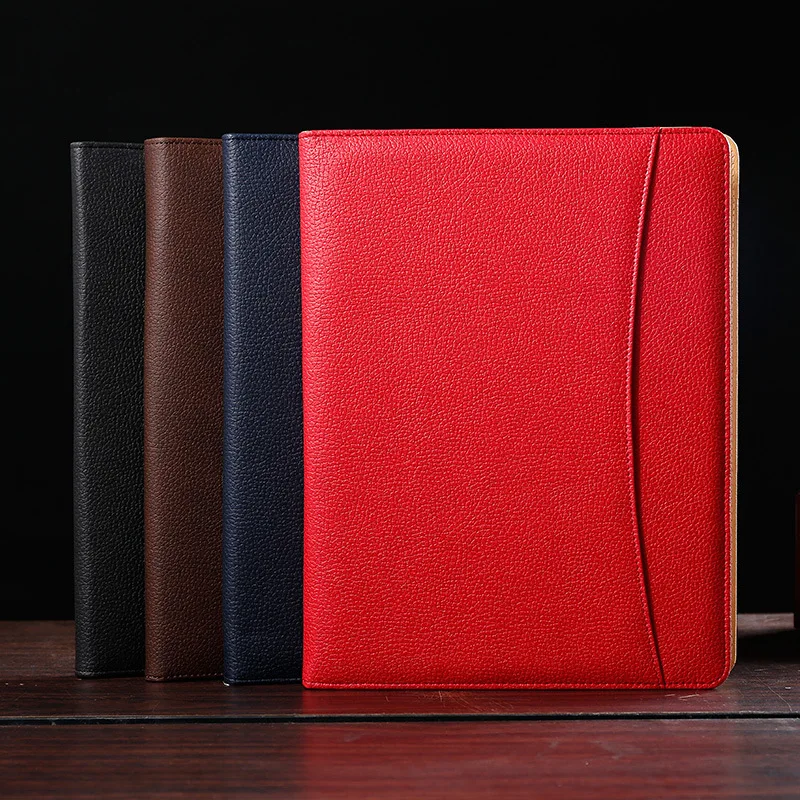 

A4 Padfolio Multifunctional Business Folder for Document Pu File Manager Holder Office Organizer With Calculator No Binder Pouch