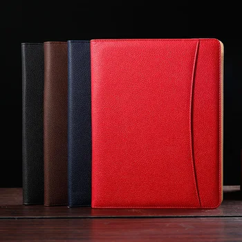 A4 Padfolio Multifunctional Business Folder for Document Pu File Manager Holder Office Organizer With Calculator No Binder Pouch ruize office supplies leather folder organizer padfolio soft cover 4 ring binder big a4 file folder with calculator and notepad