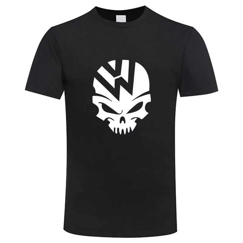 

VW Skull Tshirt Funny Car Demon Sign T-shirt 2018 Summer New Mens Casual T Shirt Top Quality Short sleeves Tee Brand T-shirts