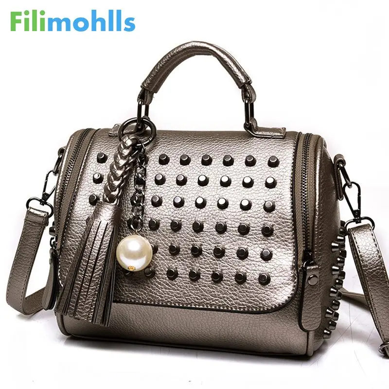 

High Quality PU Leather Bag Famous Brand Retro Shoulder Bag Rivet Sac a main Luxury Handbags Women Bags Designer Handbags S1377