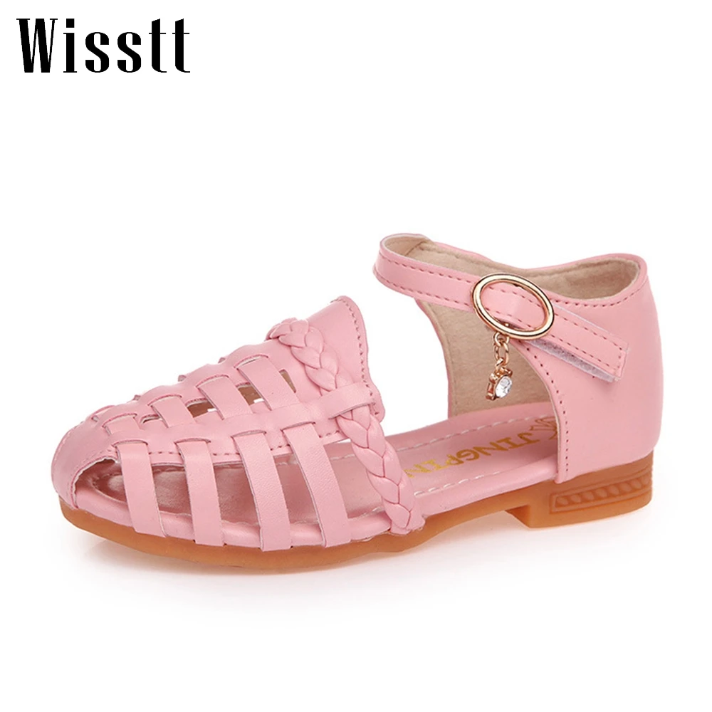 

Fashion Girls Sandals Summer Toddler Gladiator Sandals Flat Shoes Children Shoes Girls Princess Cut-outs Kids Leather Shoes