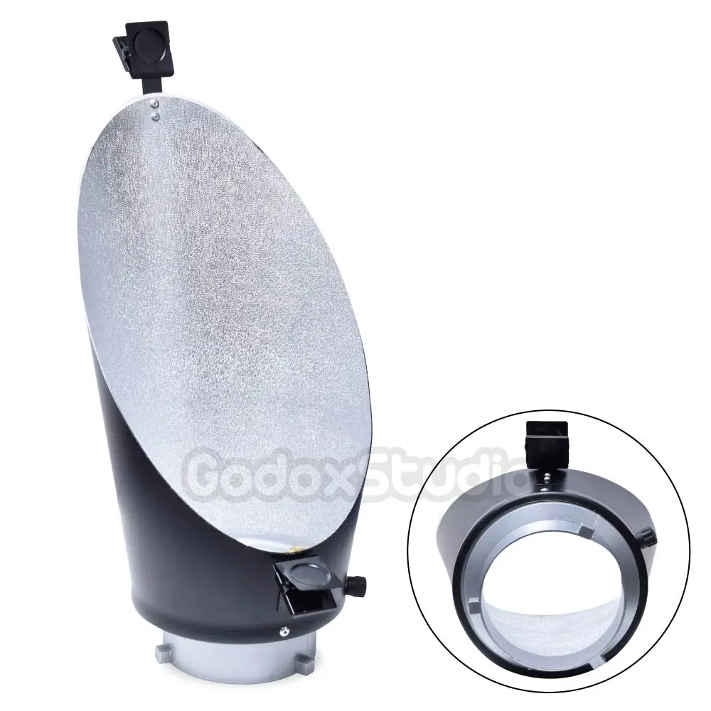

Oblique Background Backlight Reflector with Clip Bowens Mount Studio Flash Strobe