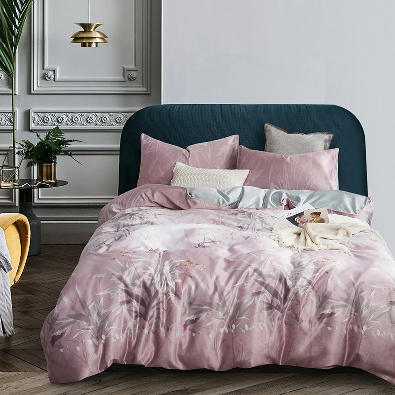 

Hot Bedding Set 2019 New Style Bedding Silk Frozen Quilt Set Piece Set Bed Sheets Pillow Case Duvet Cover , King Queen Size 4Pcs