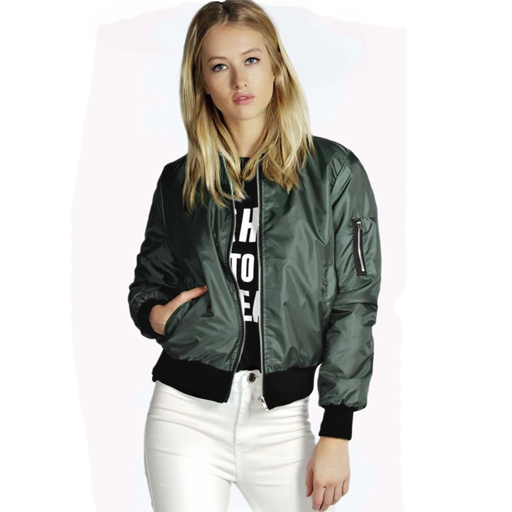 Otoño Invierno 2019 chaqueta Mujer con cremallera Color negro de moda femenina de béisbol Torre Chaquetas Mujer corto Feminino Bomber Veste|bomber mujerbomber fashion - AliExpress