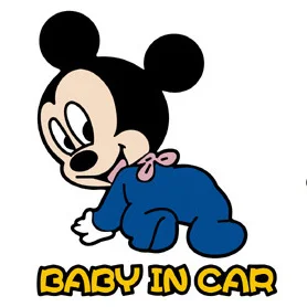 Наклейки на автомобиль Микки Маус Дональд Дак ребенок в машине на доске мультфильм милый прекрасный творческий Декор наклейки авто тюнинг стиль D10 - Название цвета: 2