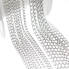 5 метров 3x4 мм 4x5 мм нержавеющая сталь Удлиняющая Хвостовая цепь объемный удлинитель Колье цепи для DIY материал для изготовления ювелирных изделий Z1132