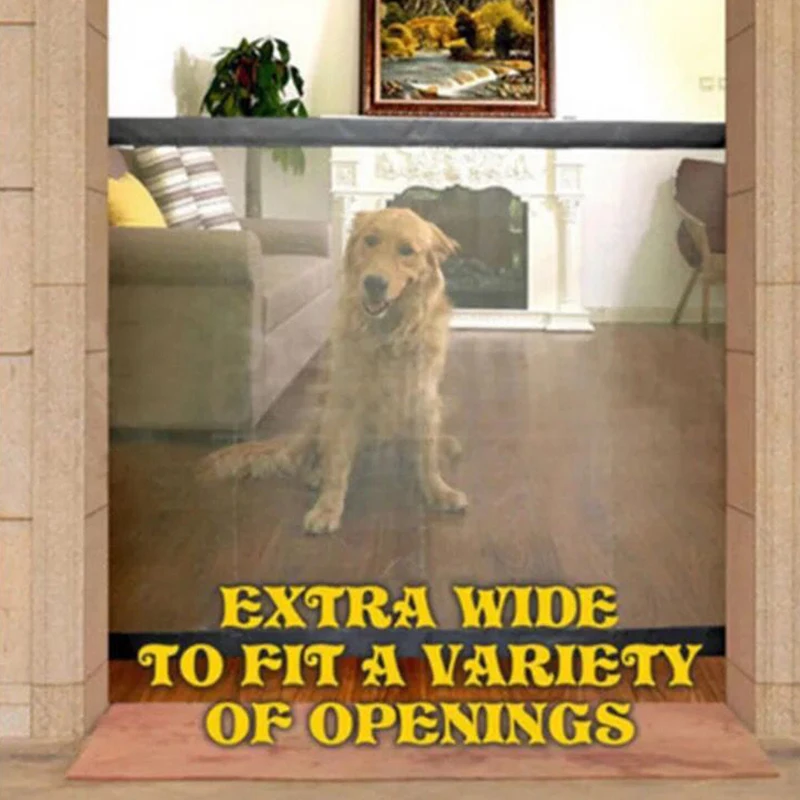 

2018 Portable Folding Mesh Magic Pet Dog Gate Safe Guard and Install Anywhere Pet Safety Enclosure Dog Fences for Dogs