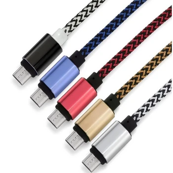 

100pcs/lot High Quality 1m Hemp Rope Micro USB Cable Mobile Phone Charging Cable for Samsung for HTC lg Android Phone