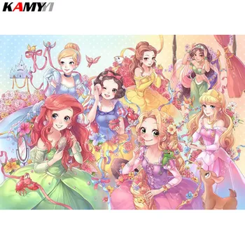 

Full Square/Round 5D DIY Diamond Embroidery Cartoon princess Diamond Painting Mosaic Embroidery Home Decor Painting HYY