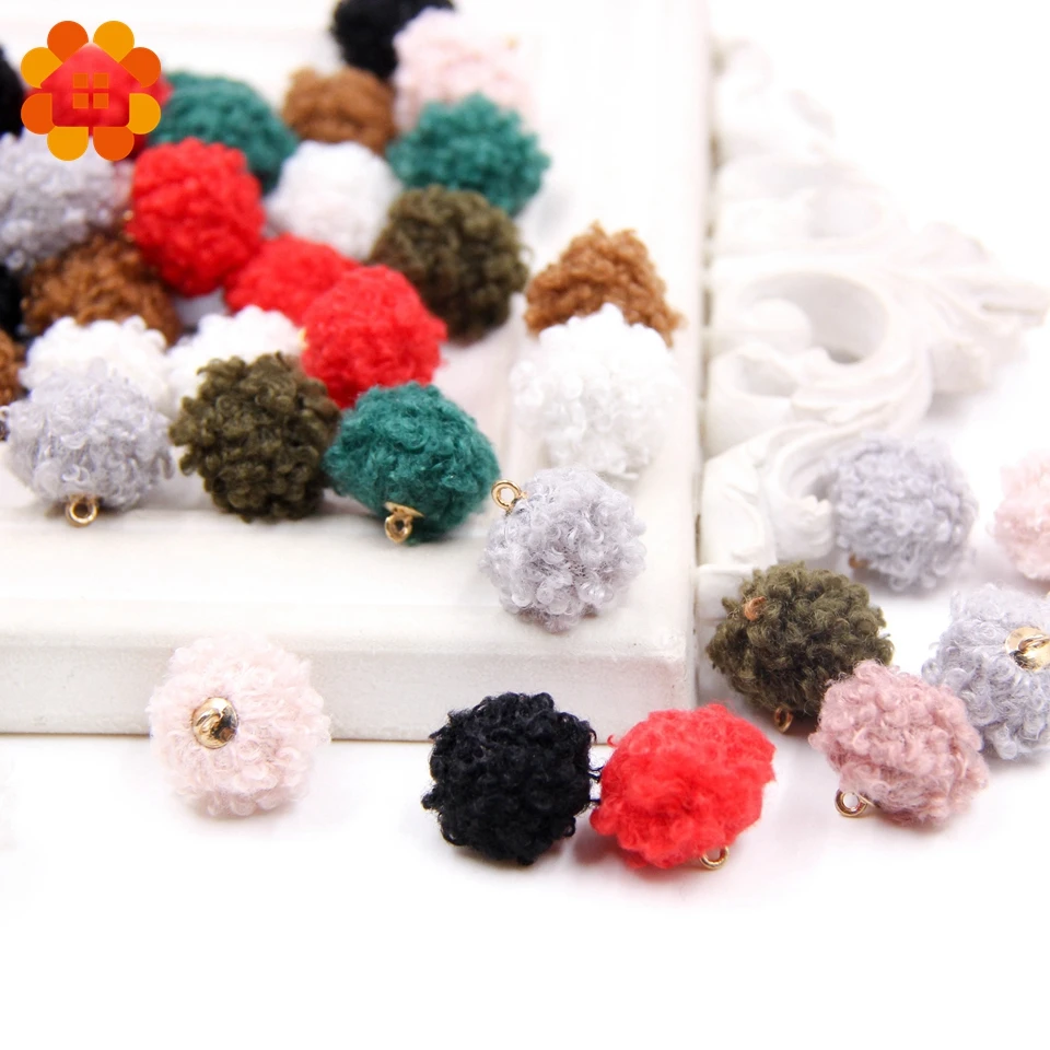 

20pcs/lot Beautiful Lamb Curl Ball Colorful DIY Crafts Handmade Jewelry Accessories Decor Clothes Bowknot Head Rope DIY Supplies